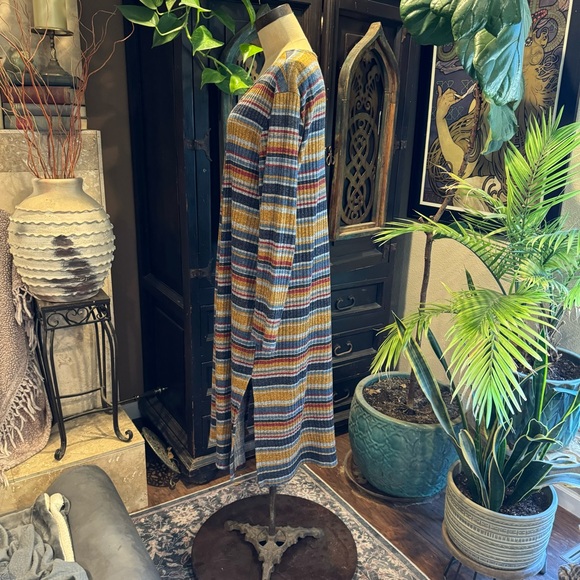 Nikki ribbed stripe duster cardigan plus size - Picture 5 of 12